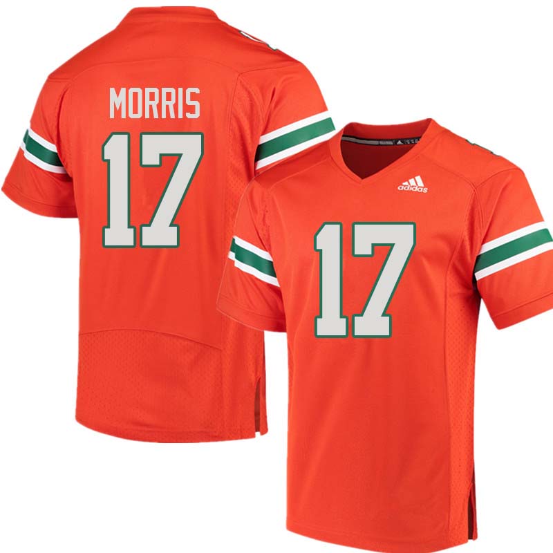 Adidas Miami Hurricanes #17 Stephen Morris College Football Jerseys Sale-Orange - Click Image to Close